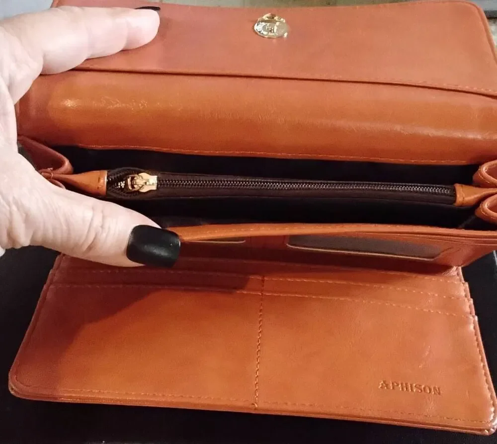 New~APHISON Saddle Tan Long Wallet